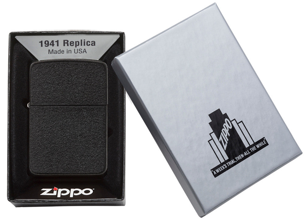 Black Crackle™ 1941 Replica Engraved - Chrome