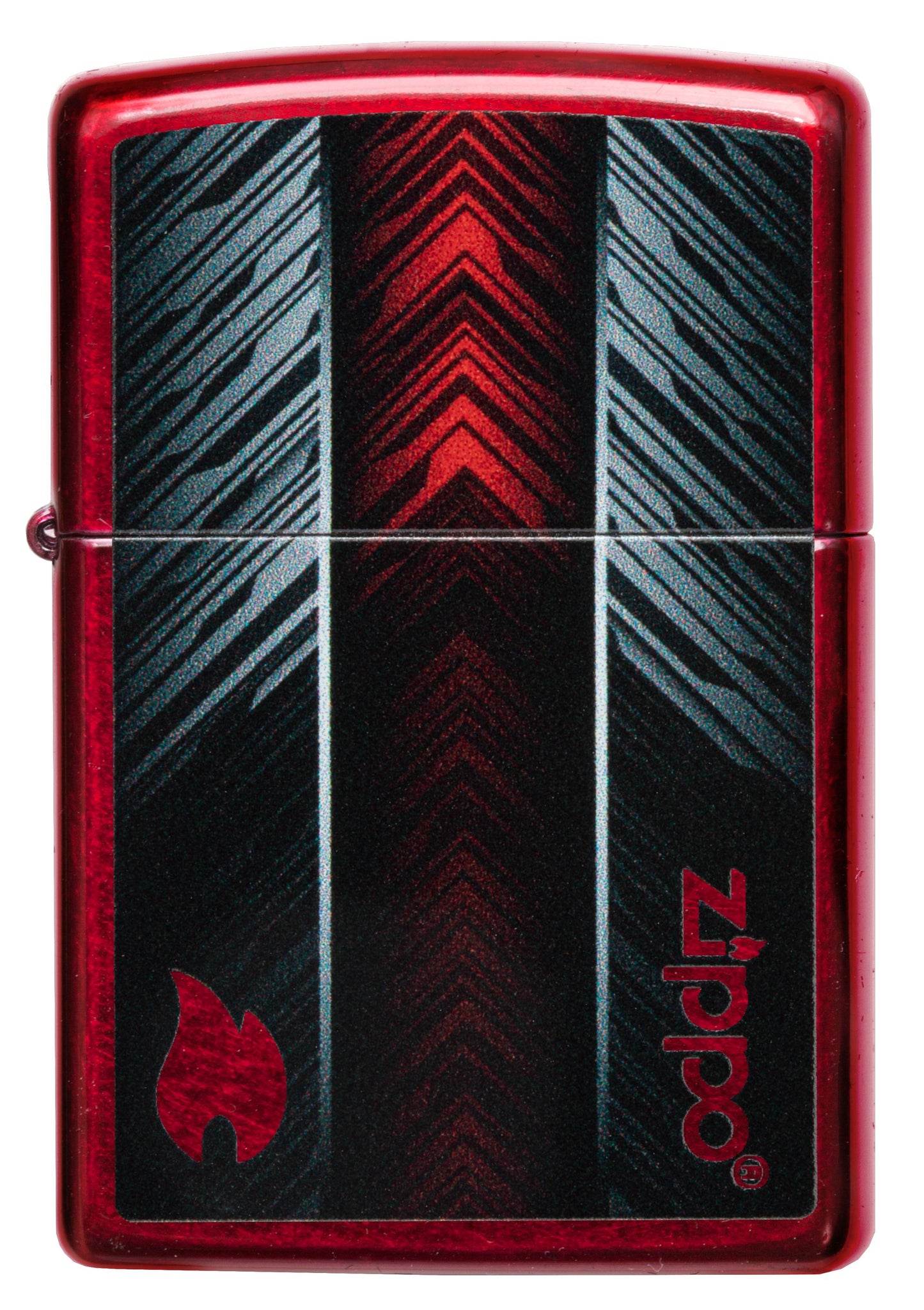 Red and Gray Zippo Design