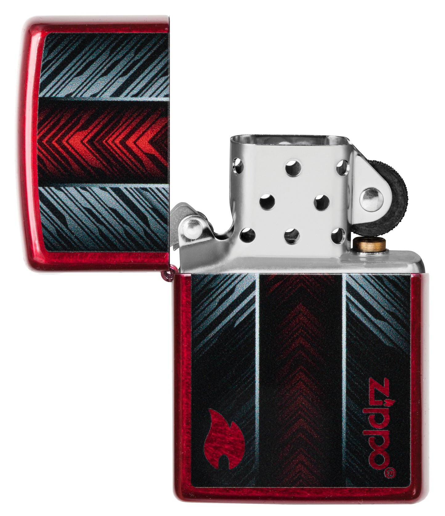 Red and Gray Zippo Design