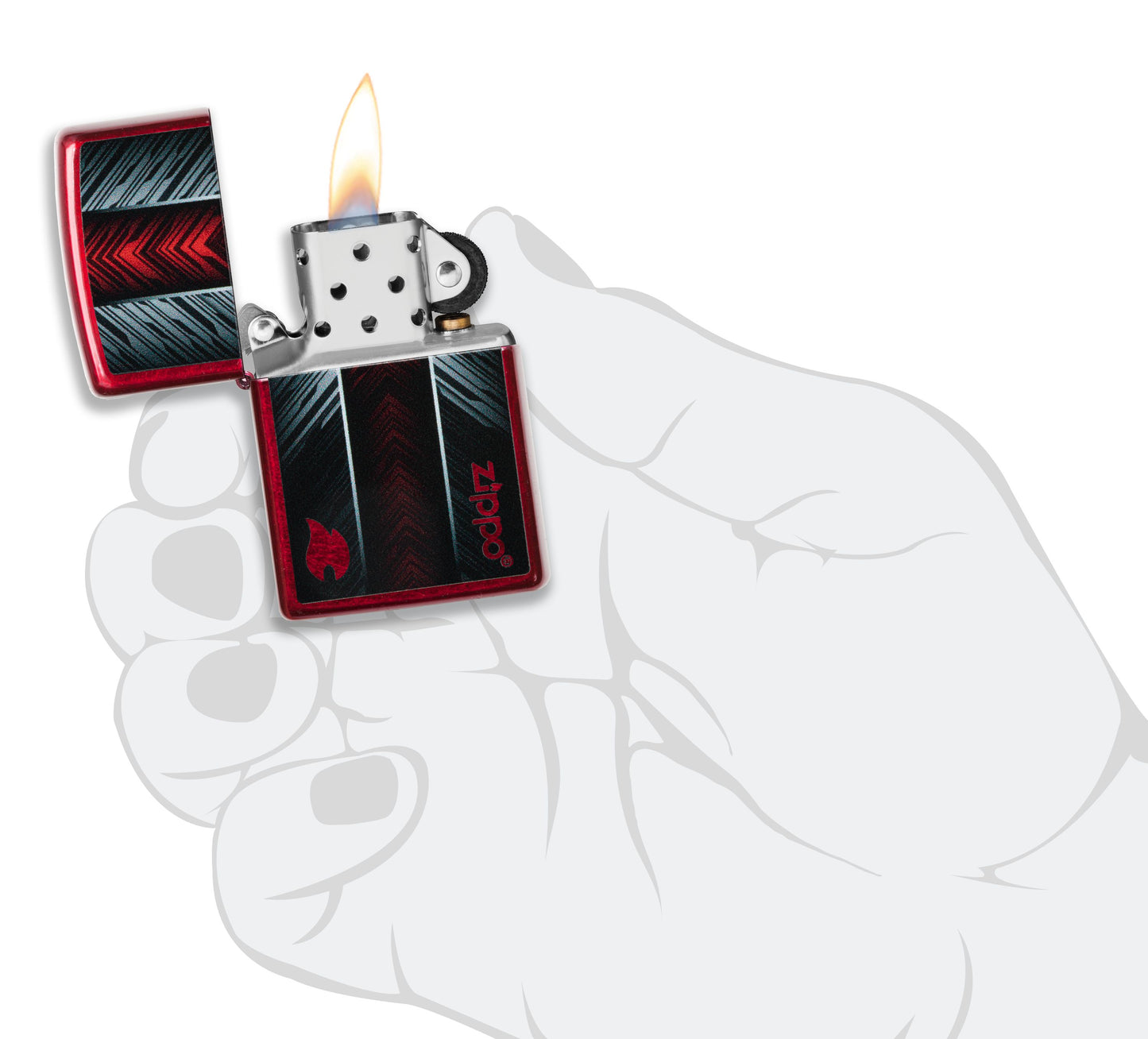 Red and Gray Zippo Design