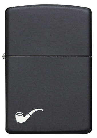 218PL, Black Matte Pipe Lighter with White Pipe Corner Symbol