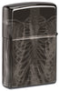 Rib Cage Design High Polish Black Windproof Lighter