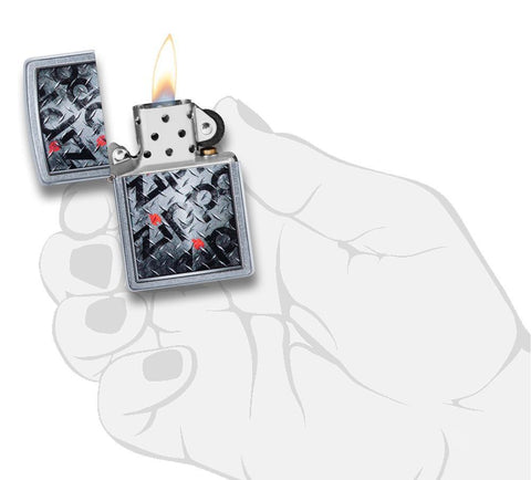 Diamond Plate Zippo Design Lighter