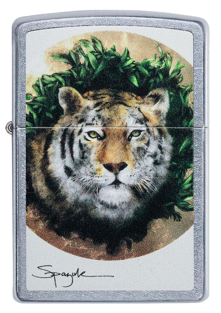 Spazuk Tiger design windproof lighter facing forward