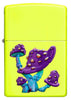 Front of Mushroom Textured Print Neon Yellow Windproof Lighter