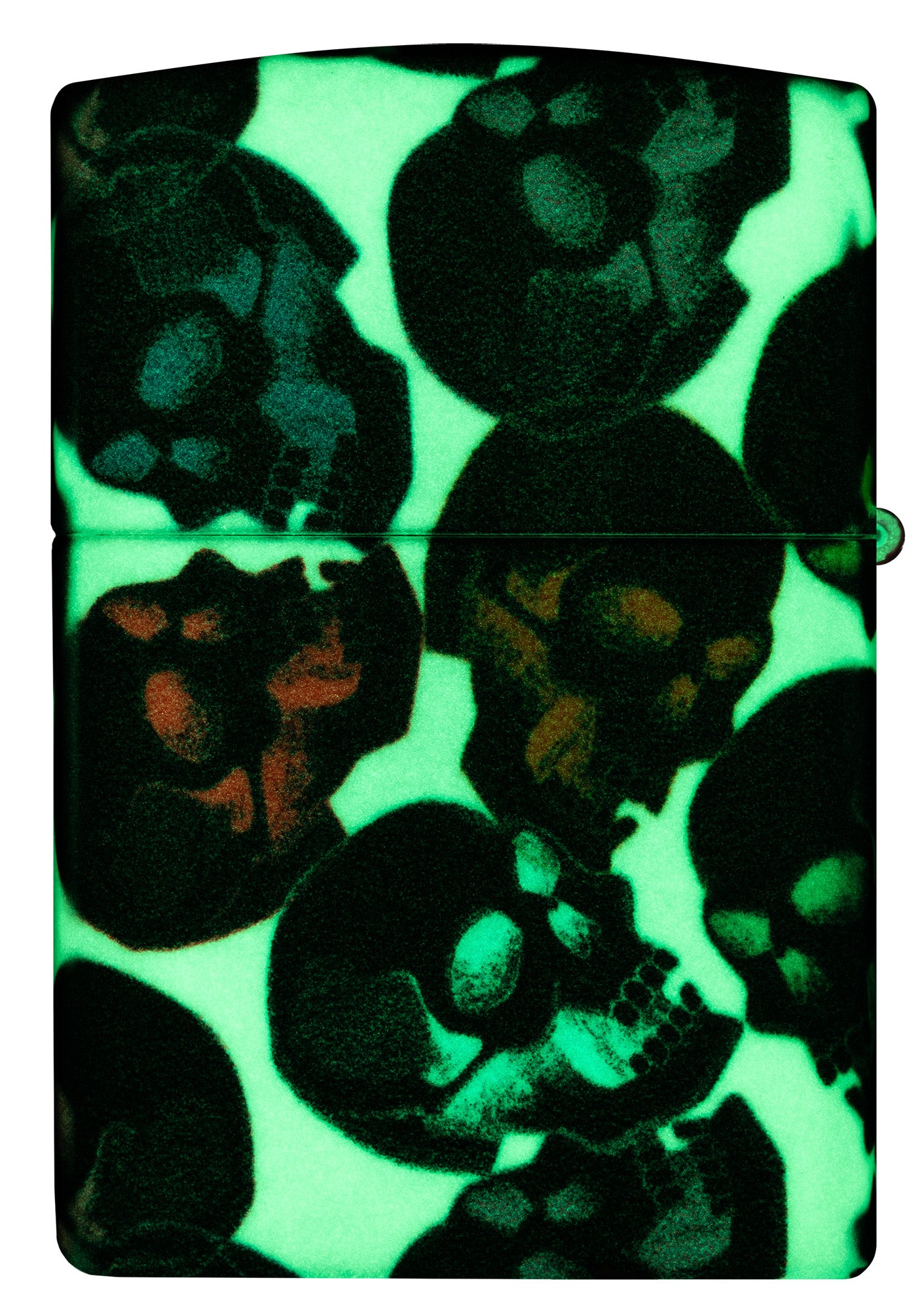 Back view of Skulls Design lighter with some multicolored skulls phosphorescent