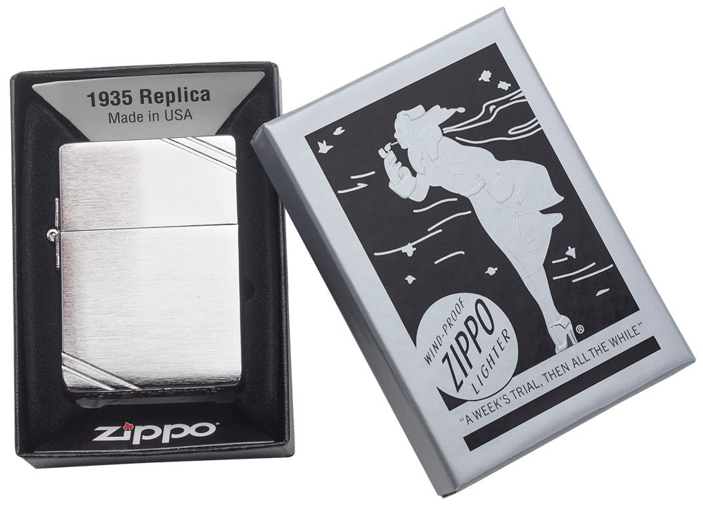 1935 Replica with Slashes Engraved - Chrome