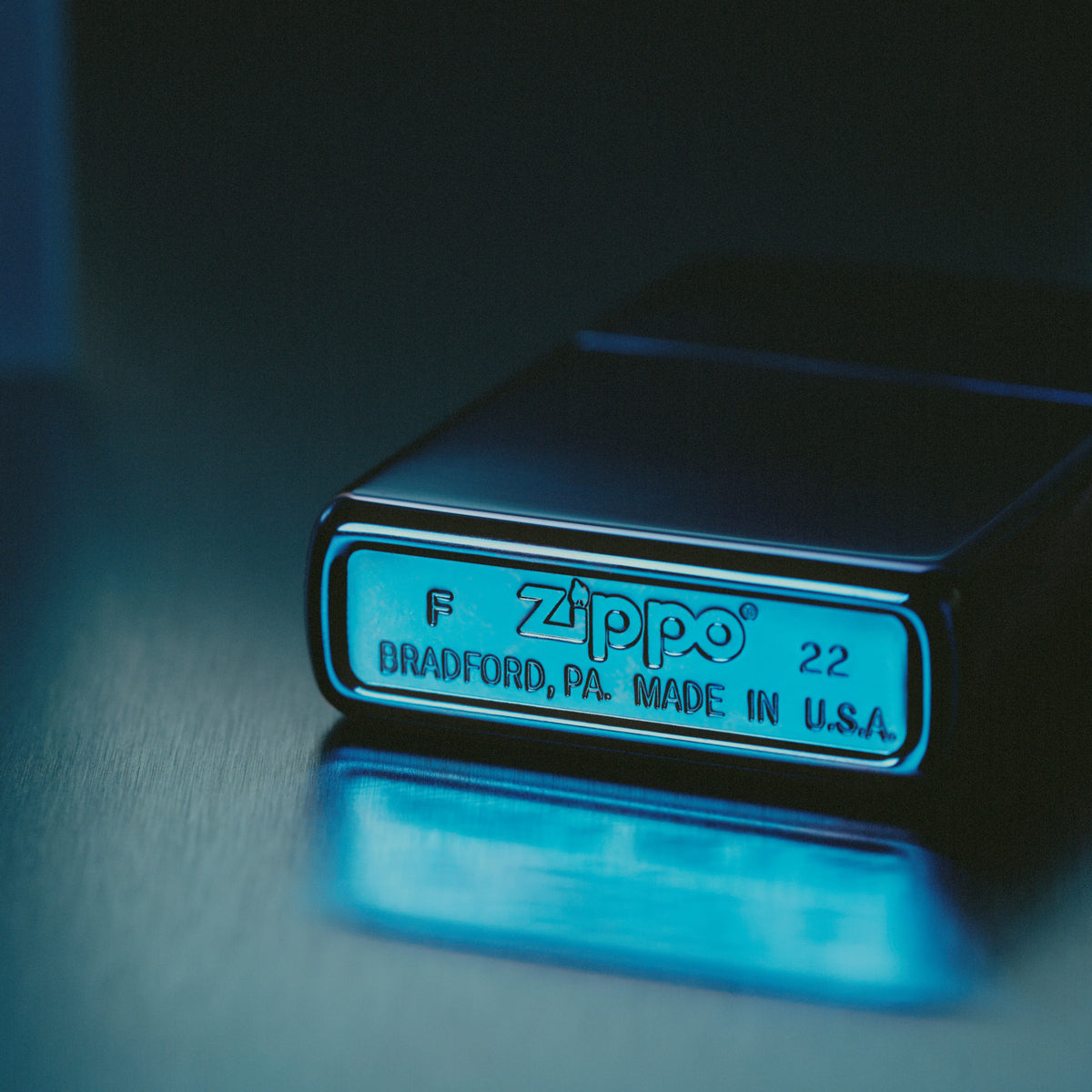 Classic High Polish Blue Engraved - Chrome