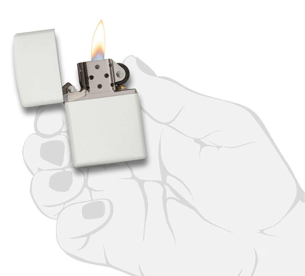Classic White Matte Engraved - Brass