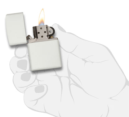 Classic White Matte Engraved - Brass