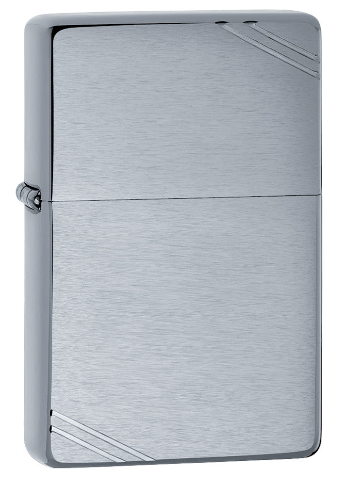 Brushed Chrome Vintage with Slashes Engraved - Chrome