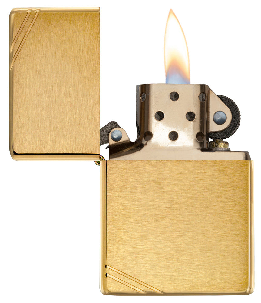 Brushed Brass Vintage with Slashes Engraved - Brass