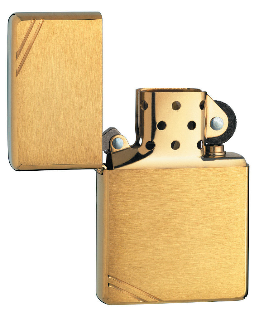 Brushed Brass Vintage with Slashes Engraved - Brass