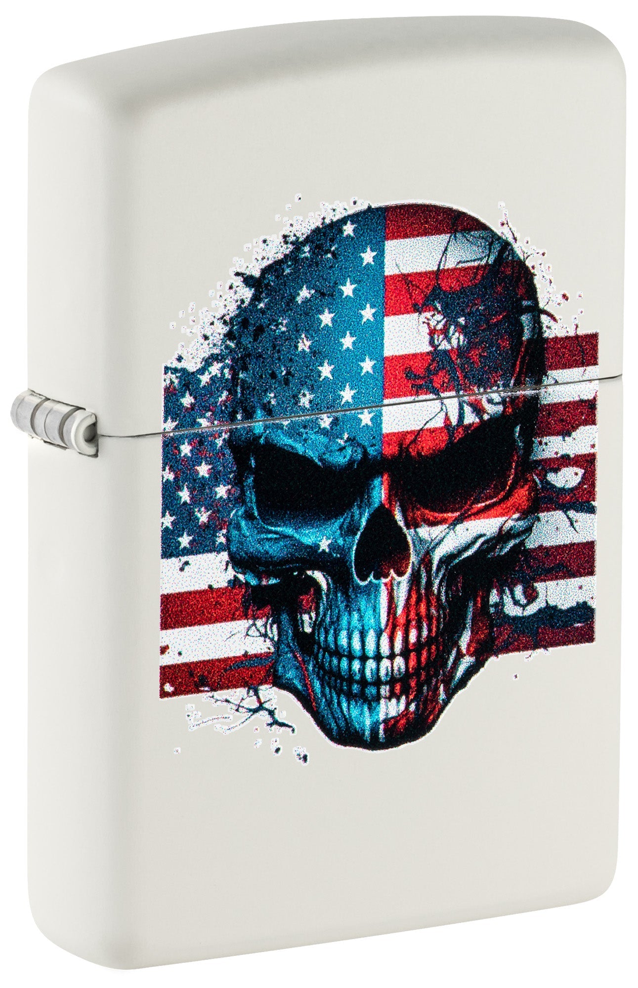 Zippo lighters with a design of a skull on an American flag P1