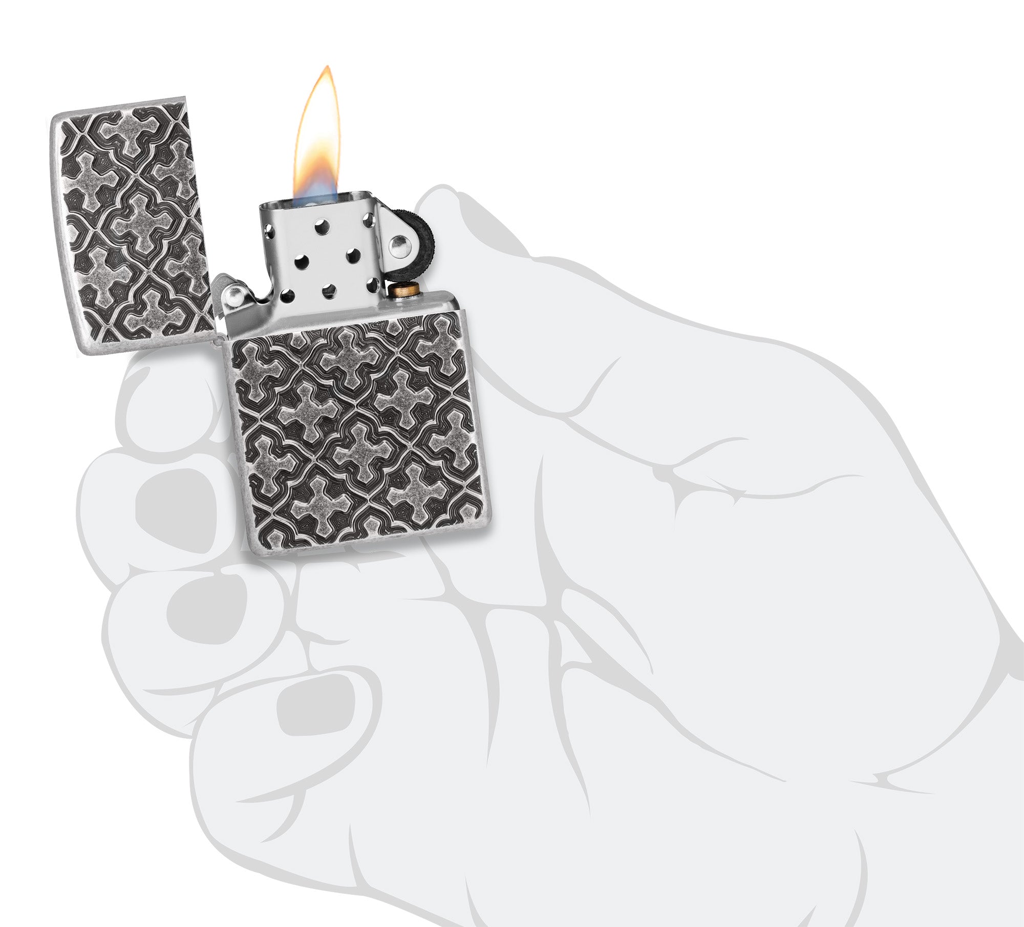 ZIPPO | Windproof Lighter Cross Pattern Design