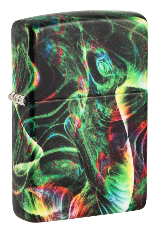 Zippo lighter with colorful abstract design P1