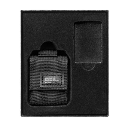 Tactical Pouch and Black Crackle™ Windproof Lighter Gift Set