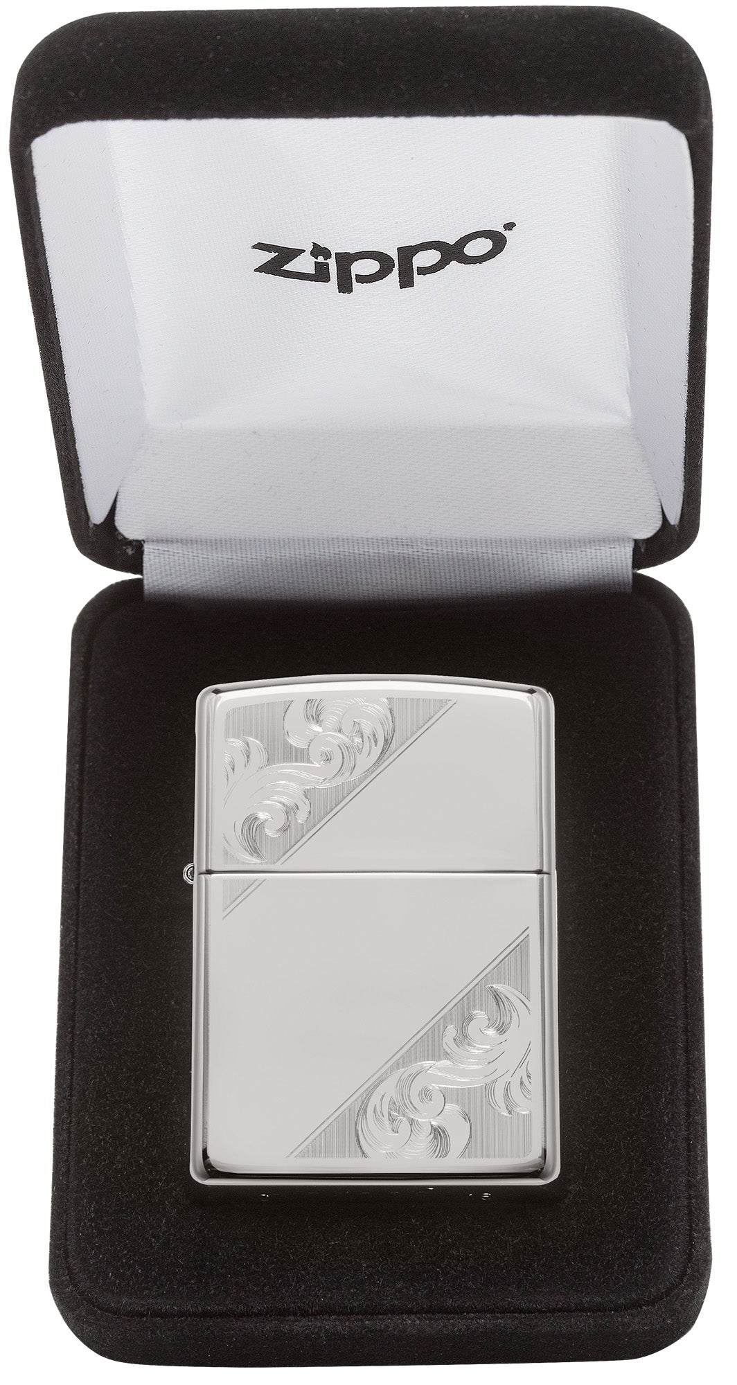 Zippo │ Windproof Lighter Sterling Silver Diagonal Filigree Design