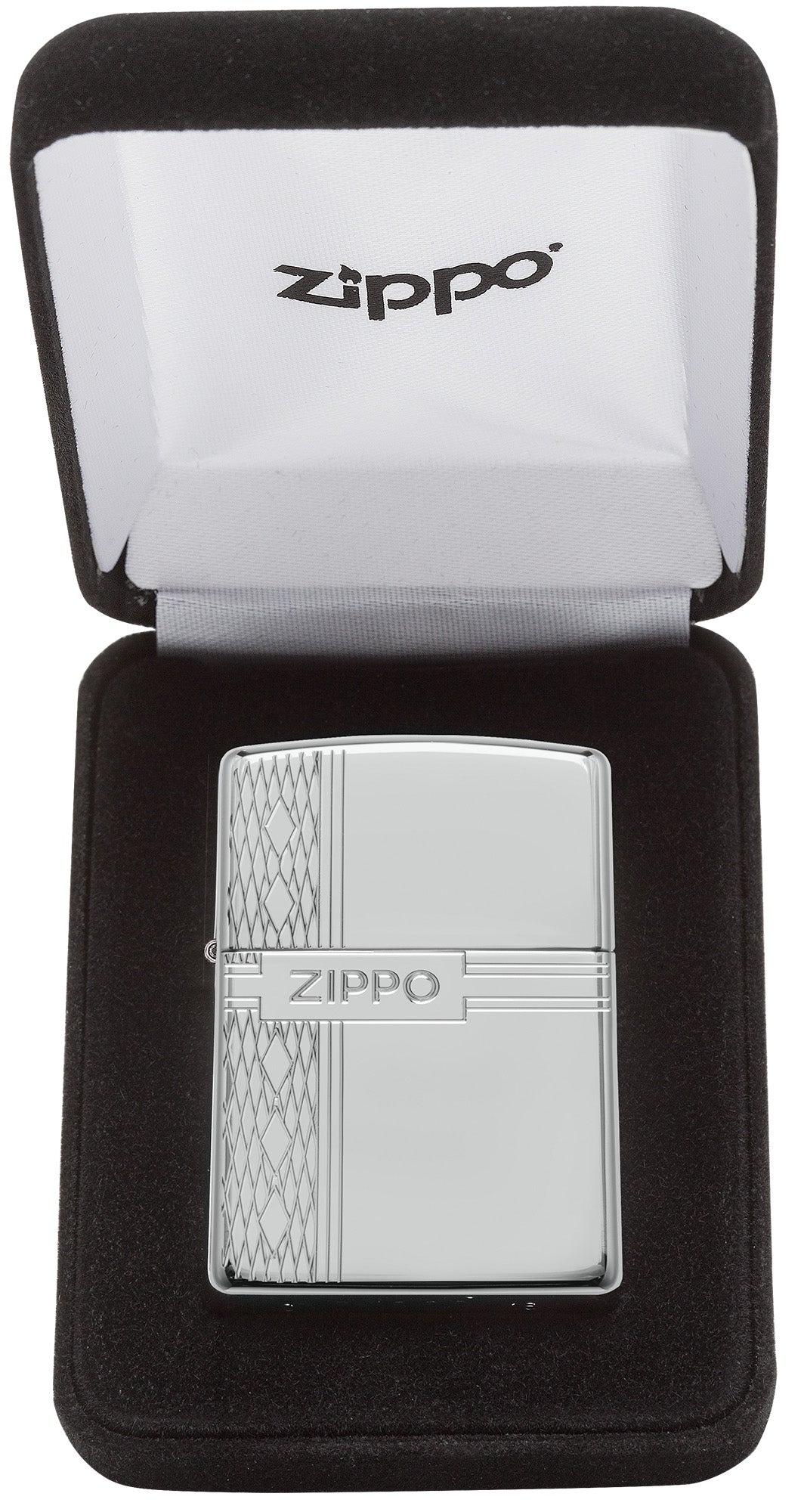 Sterling Silver Zippo Diamond Design