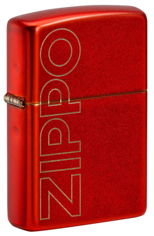Red Zippo lighter with embossed logo P1