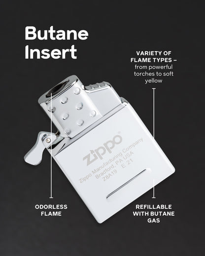 Single Torch Butane Lighter Insert - Black