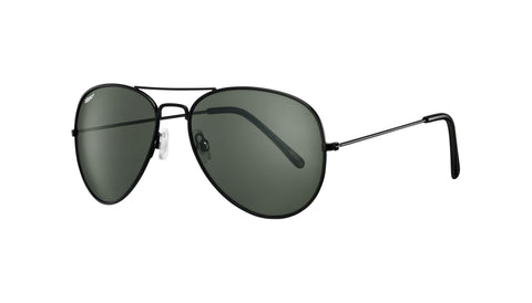 Side view of the Aviator Thirty-six Sunglasses black frame and lenses