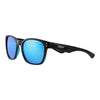 Side view of the Classic Sixty-eight Sunglasses black frame and blue lenses