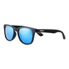 Side view of the Classic Seventy-one Sunglasses black frame and blue lenses