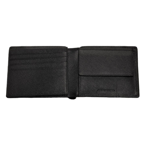 Saffiano Top-Fold Strap Wallet Open
