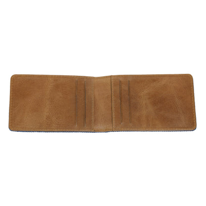 Denim Bi-Fold Credit Card Wallet Open