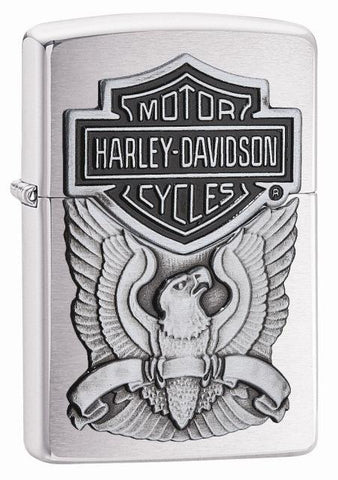 200HD, Harley-Davidson Eagle Wings, Emblem, Brushed Chrome, Classic Case