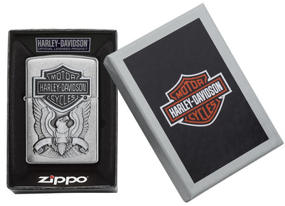 200HD, Harley-Davidson Eagle Wings, Emblem, Brushed Chrome, Classic Case