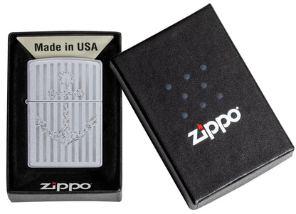 Anchor Satin Chrome Windproof Lighter Online Only