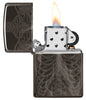 Rib Cage Design High Polish Black Windproof Lighter
