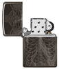Rib Cage Design High Polish Black Windproof Lighter