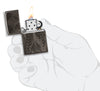 Rib Cage Design High Polish Black Windproof Lighter