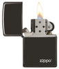 24756ZL, Ebony Zippo Logo, Laser Engrave, Ebony, Classic Case