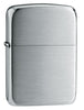 Zippo Lighter 1941 Replica in sterling silver front view ¾ angle in satin silver optic