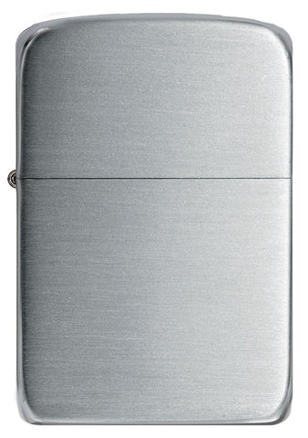 Zippo Lighter 1941 Replica in sterling silver front view in satin silver optic
