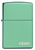 Front of Classic High Polish Green Zippo Logo Windproof Lighter