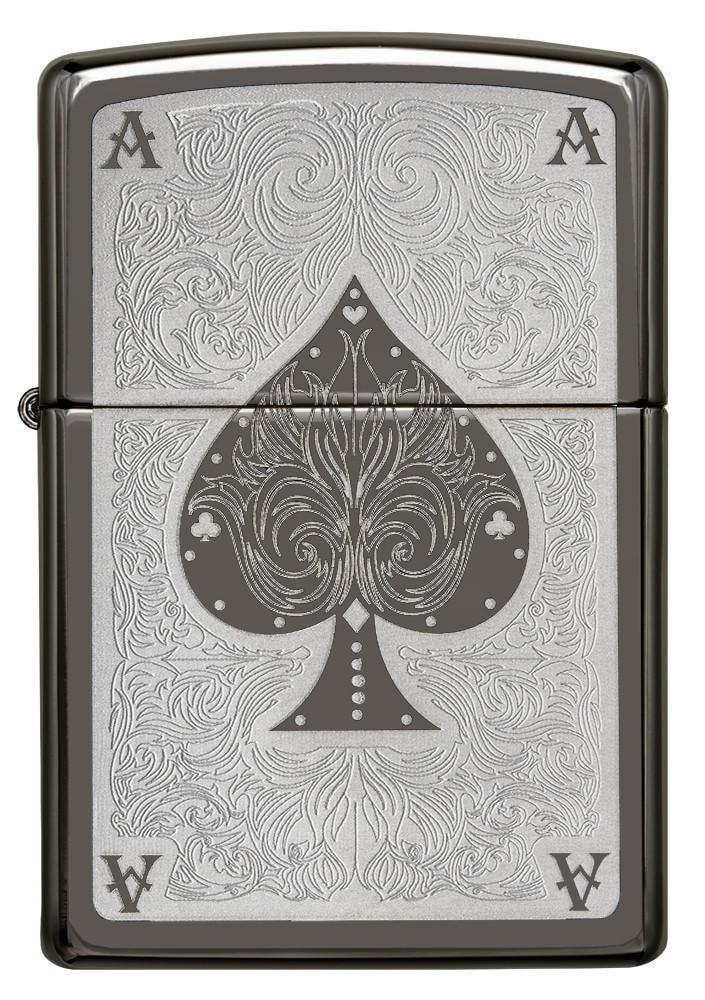 Zippo │ Ace of Spades Black Ice Windproof Lighter
