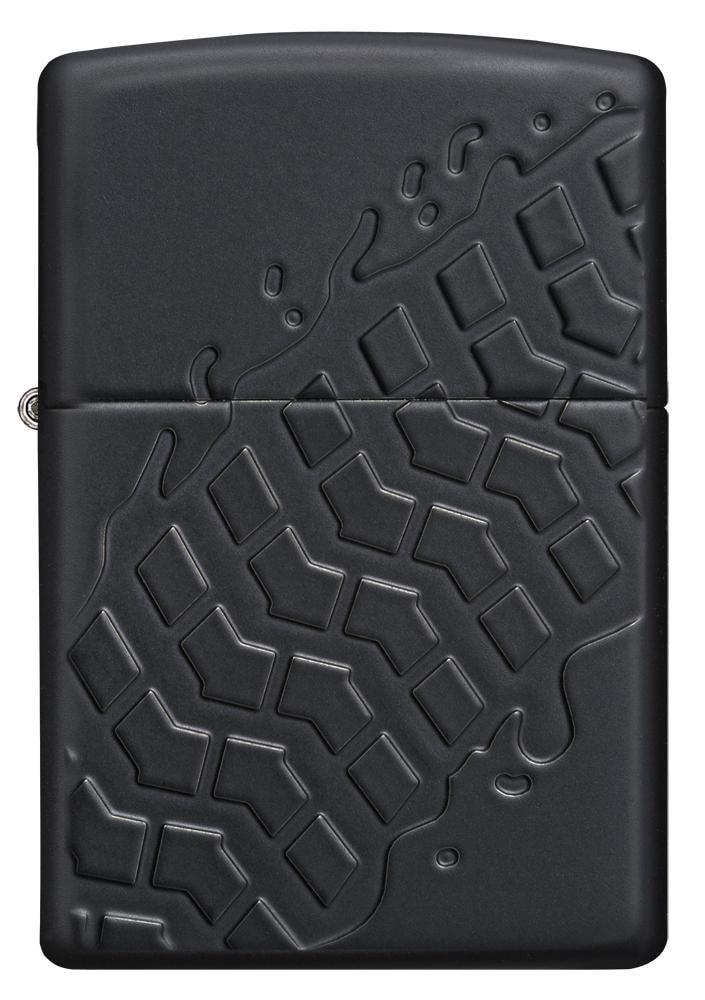 28966 Tire Tread Black Matter Armor Windproof Lighter - front view