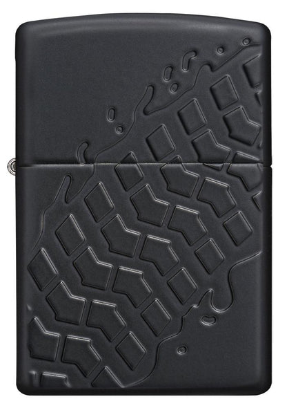 28966 Tire Tread Black Matter Armor Windproof Lighter - front view