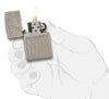 Armor™  Antique Silver Plate Windproof Lighter lit in hand