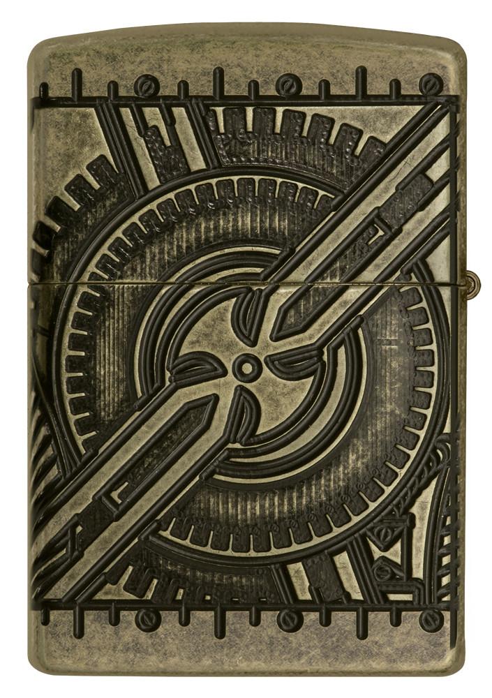 29268, Steampunk Skull, Deep Carve Engraving, Antique Brass Finish, Armor Case