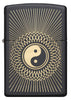 29423, Yin Yang Golden Shining Design, Laser Engraving on Black Matte Finish