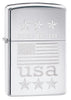 29430, Made in USA Flag & Stars, Lustre Engraving, High Polish Chrome Finish, Classic Case