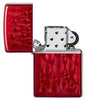 Iced Zippo Flame Design Candy Apple Red Lighter