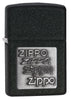 363, Black Crackle Silver Zippo Logo Emblem