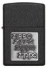 363, Black Crackle Silver Zippo Logo Emblem